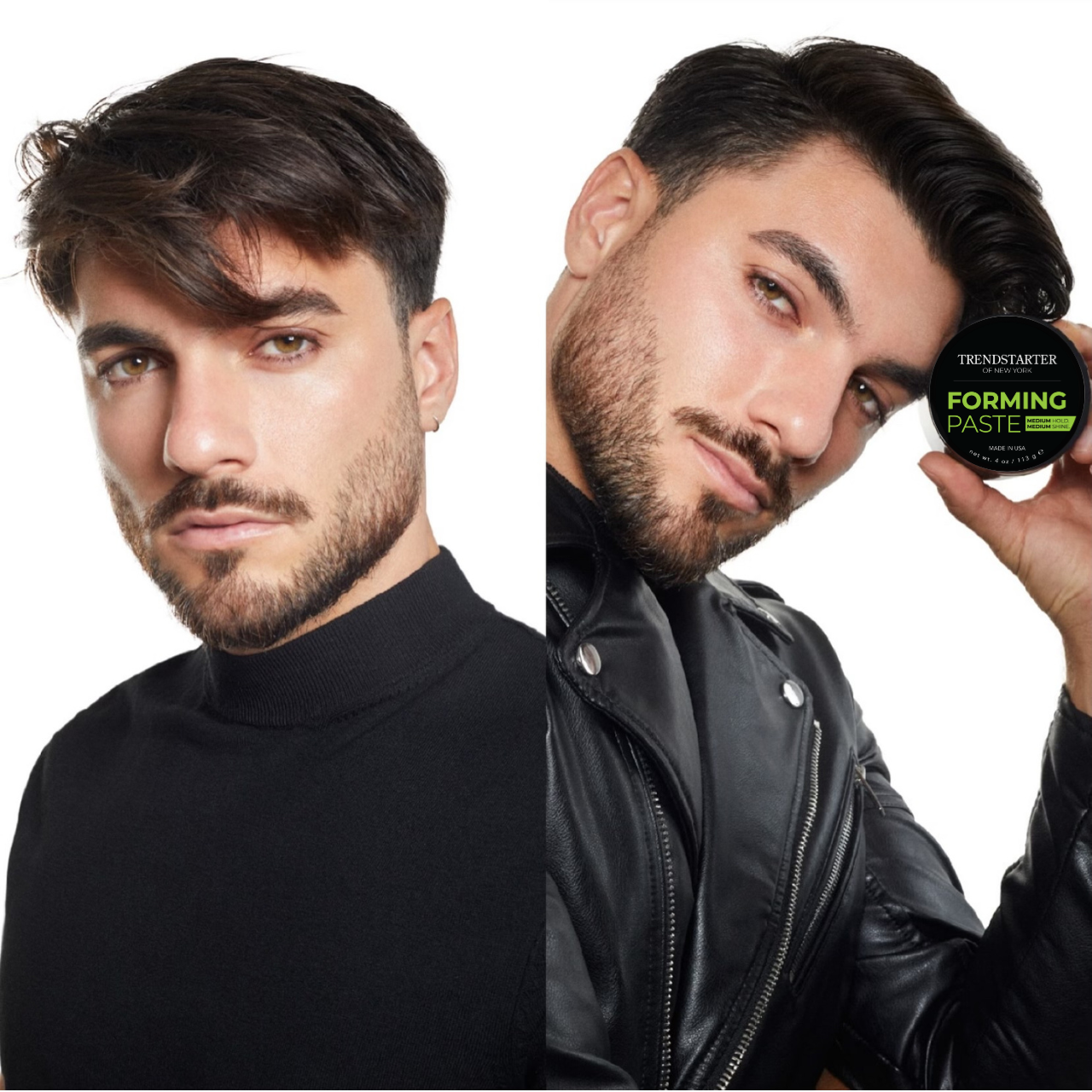 SAMPLE PACK + SHINE (4 x 0.25oz) MATTE WAX, FORMING PASTE, THICKENING FIBER, AND POMADE PLUS