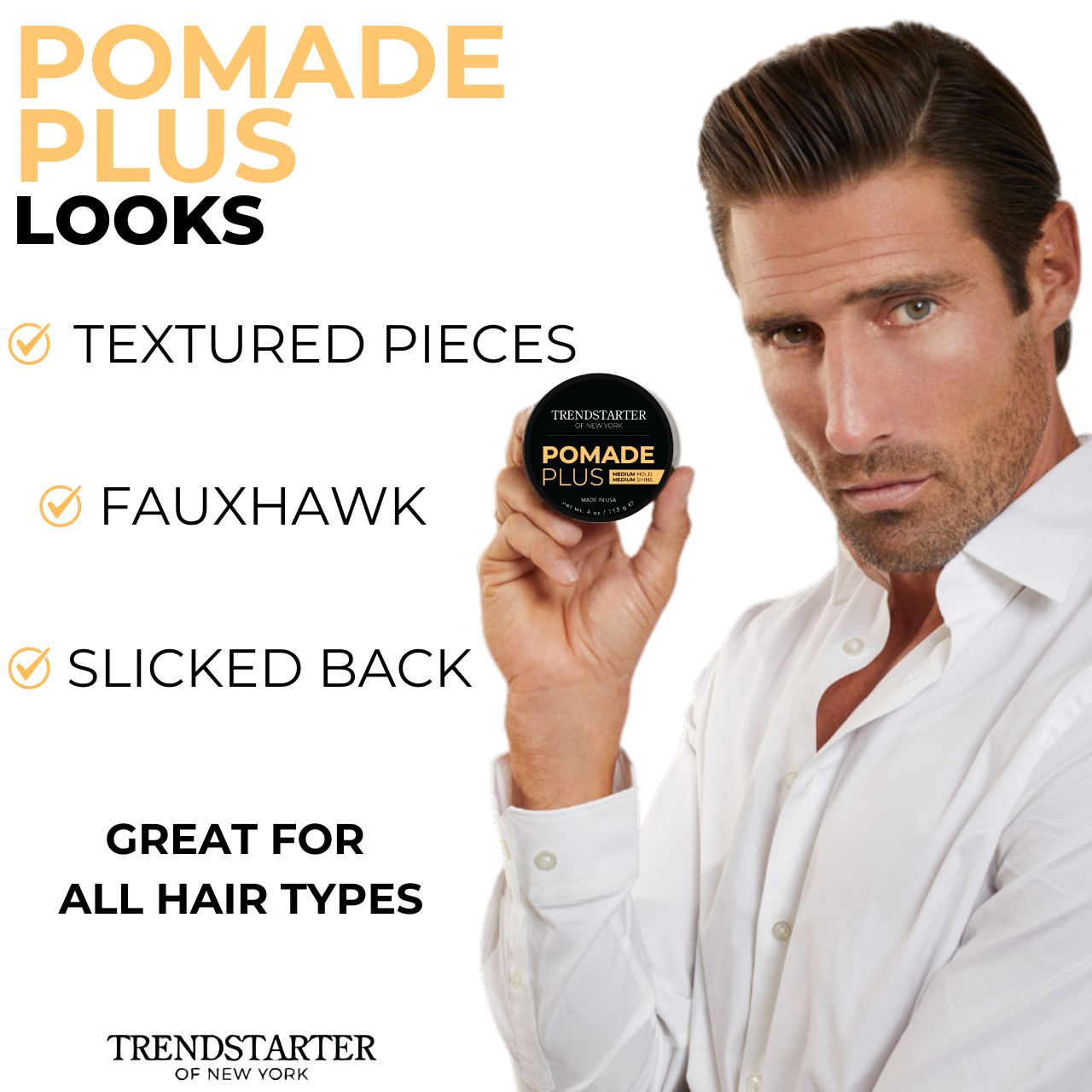 SAMPLE PACK + SHINE (4 x 0.25oz) MATTE WAX, FORMING PASTE, THICKENING FIBER, AND POMADE PLUS