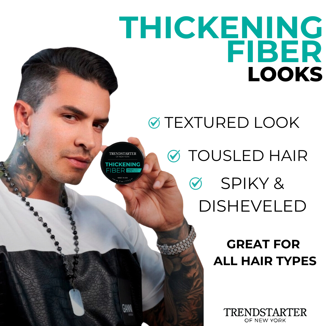 SAMPLE PACK + SHINE (4 x 0.25oz) MATTE WAX, FORMING PASTE, THICKENING FIBER, AND POMADE PLUS