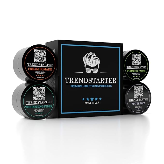 MATTE SAMPLE PACK (4 x 0.25oz) MATTE WAX, FORMING PASTE, THICKENING FIBER, AND CREAM POMADE